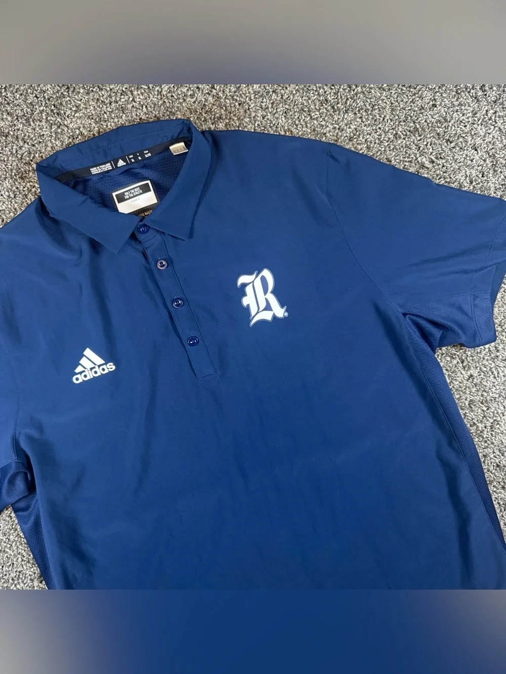 Adidas Rice University Owls Mens XL Stadium Coaches Navy Performance Polo Logo
